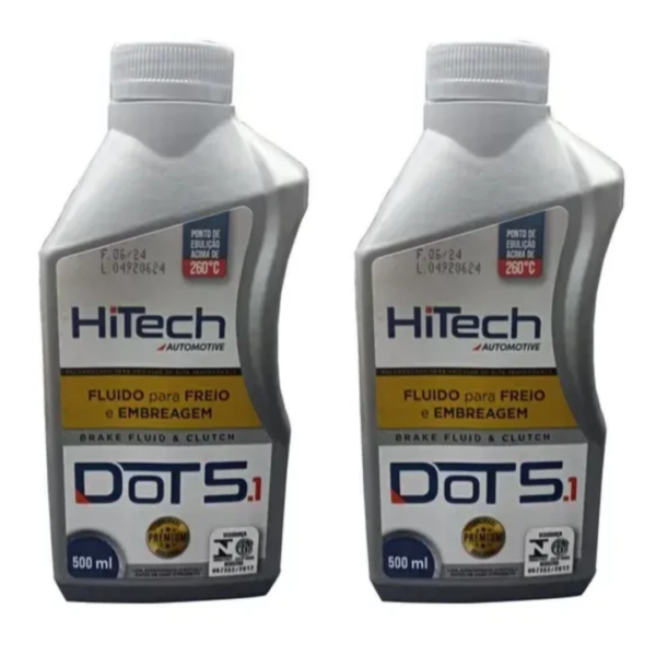 Fluido De Freio Dot 5.1 500ml Hi-tech - Kit 2 Unidades