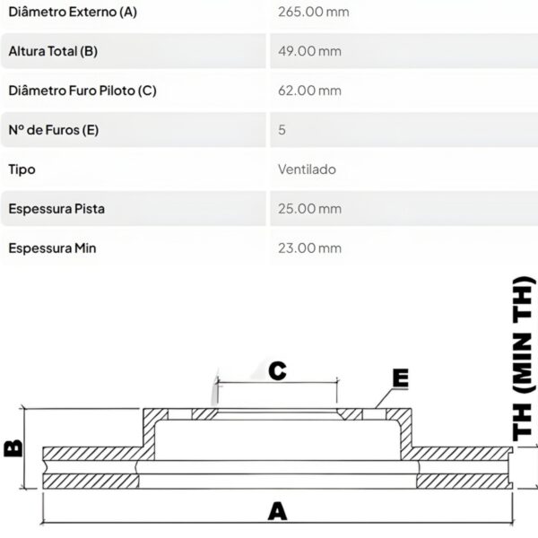 Par Disco Freio Diant. Ventilado Chery Tiggo 09/15 - Imagem 3