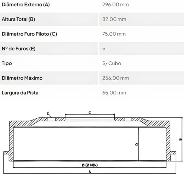 Par Tambor Freio Tras. Hyundai H-100 94/04 S/cubo - Imagem 4